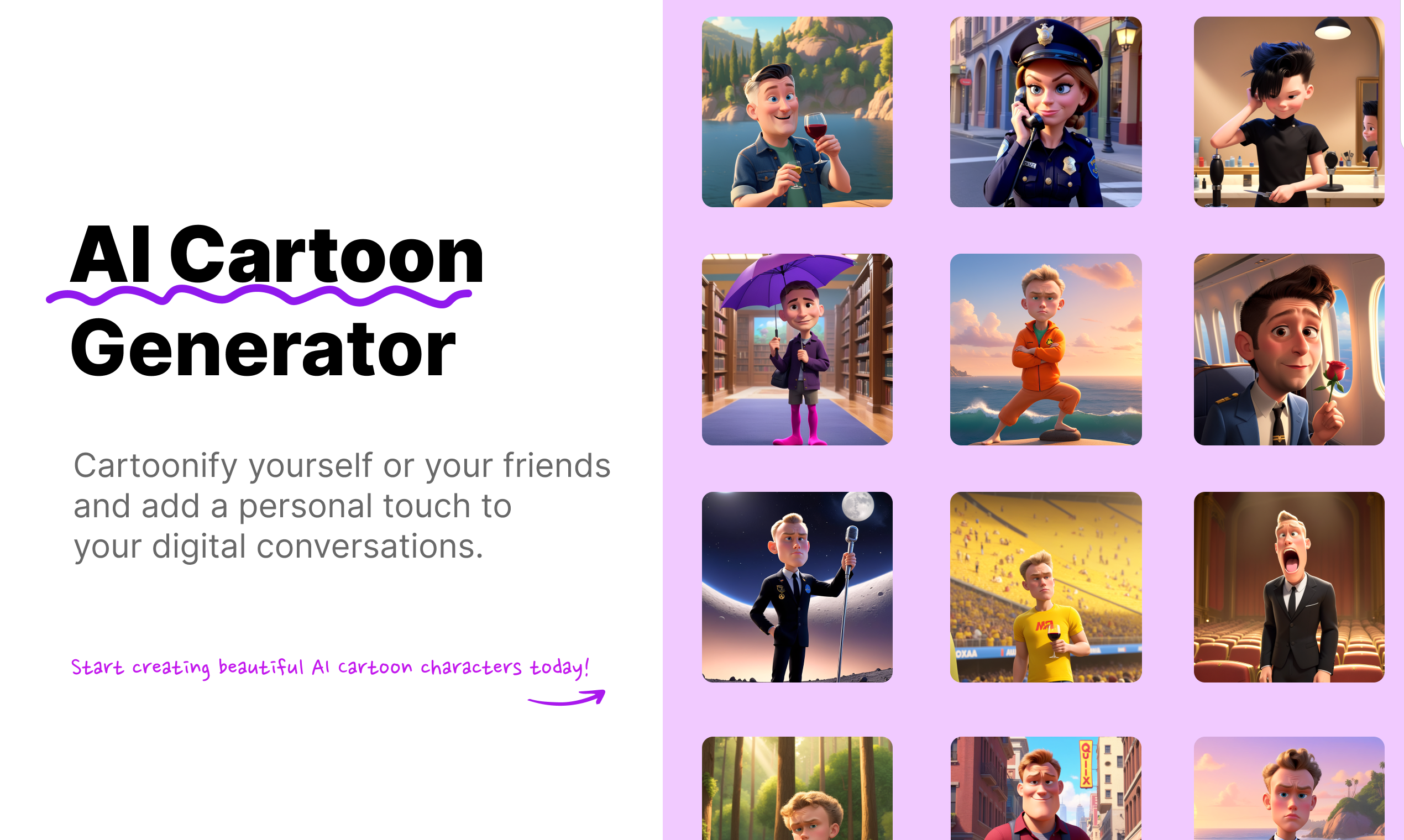 startuptile Cartoonifier-Create cartoon characters of yourself with AI