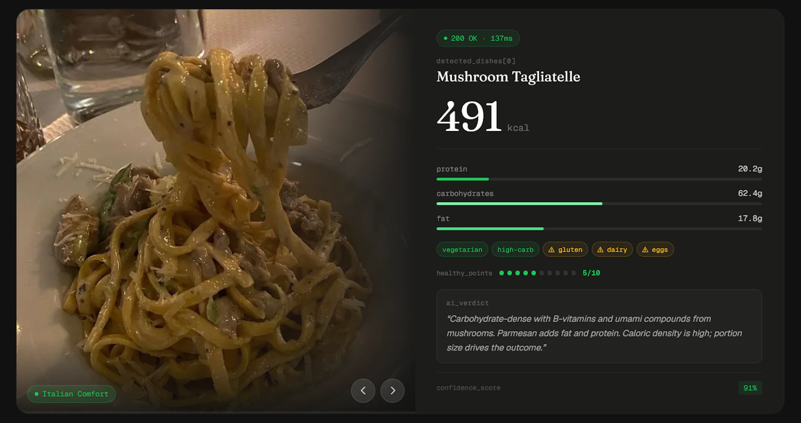 Fastest Food Recognition & Nutrition API screenshot 3