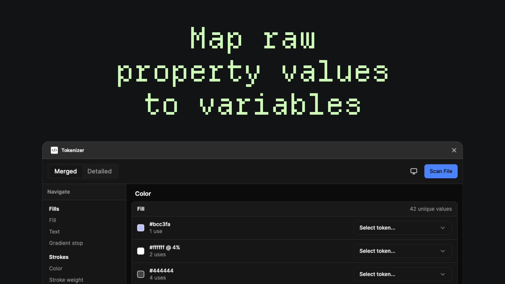 Média Tokeniseur - Mappez les variables Figma aux valeurs brutes en quelques secondes. 1