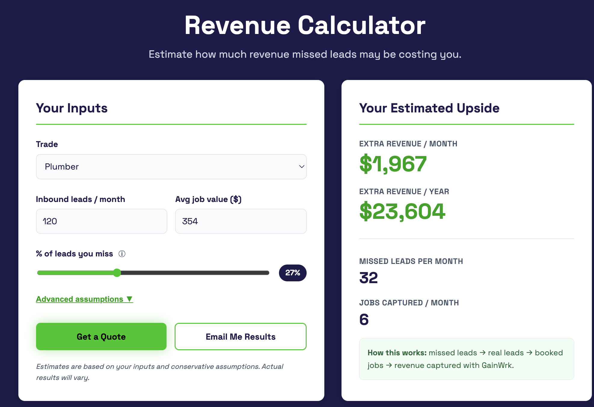 Revenue Calculator (by GainWrk) gallery image