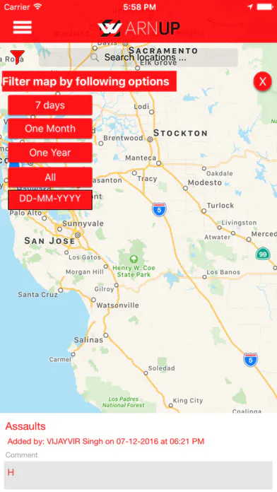 WarnUp - Crime Location Tracker