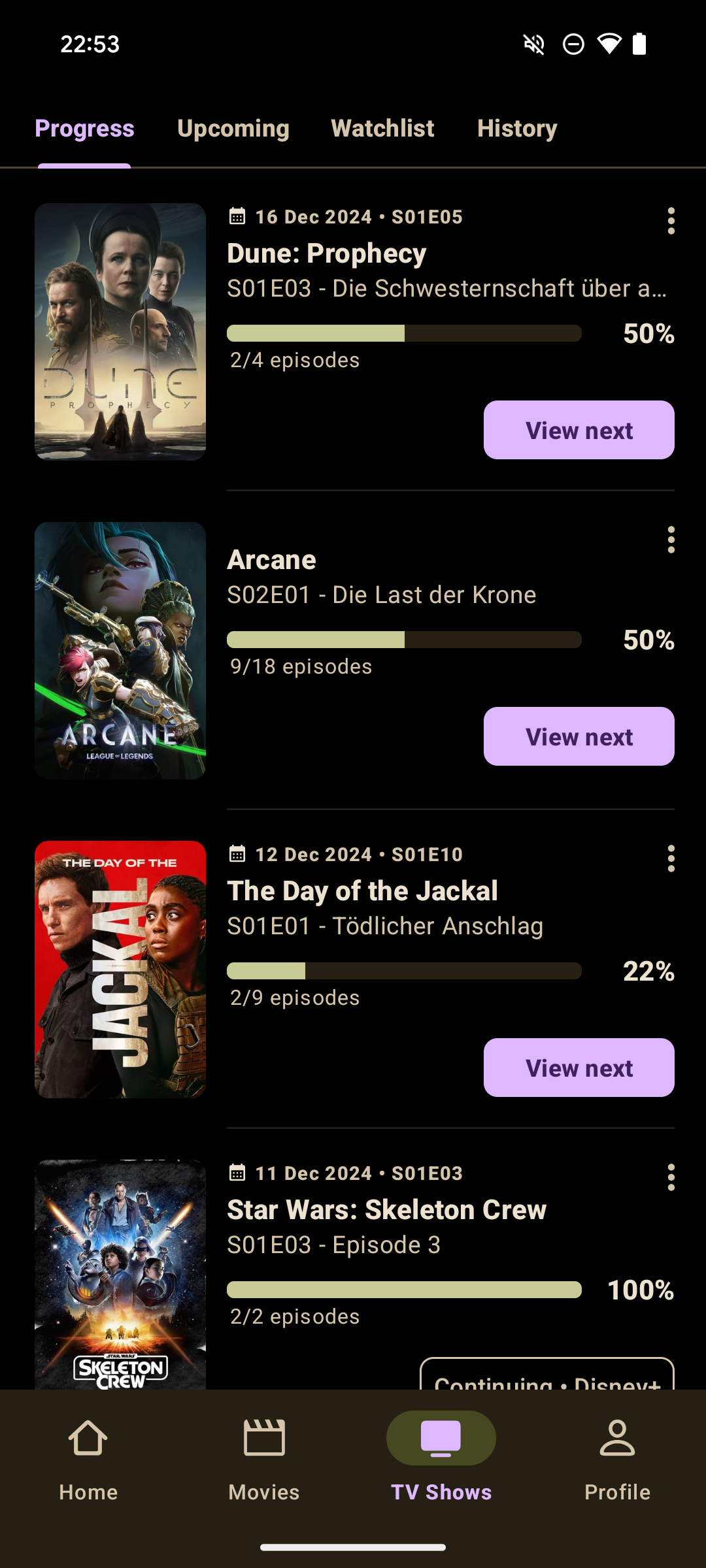 Moviebase 5.0 per Android media 2