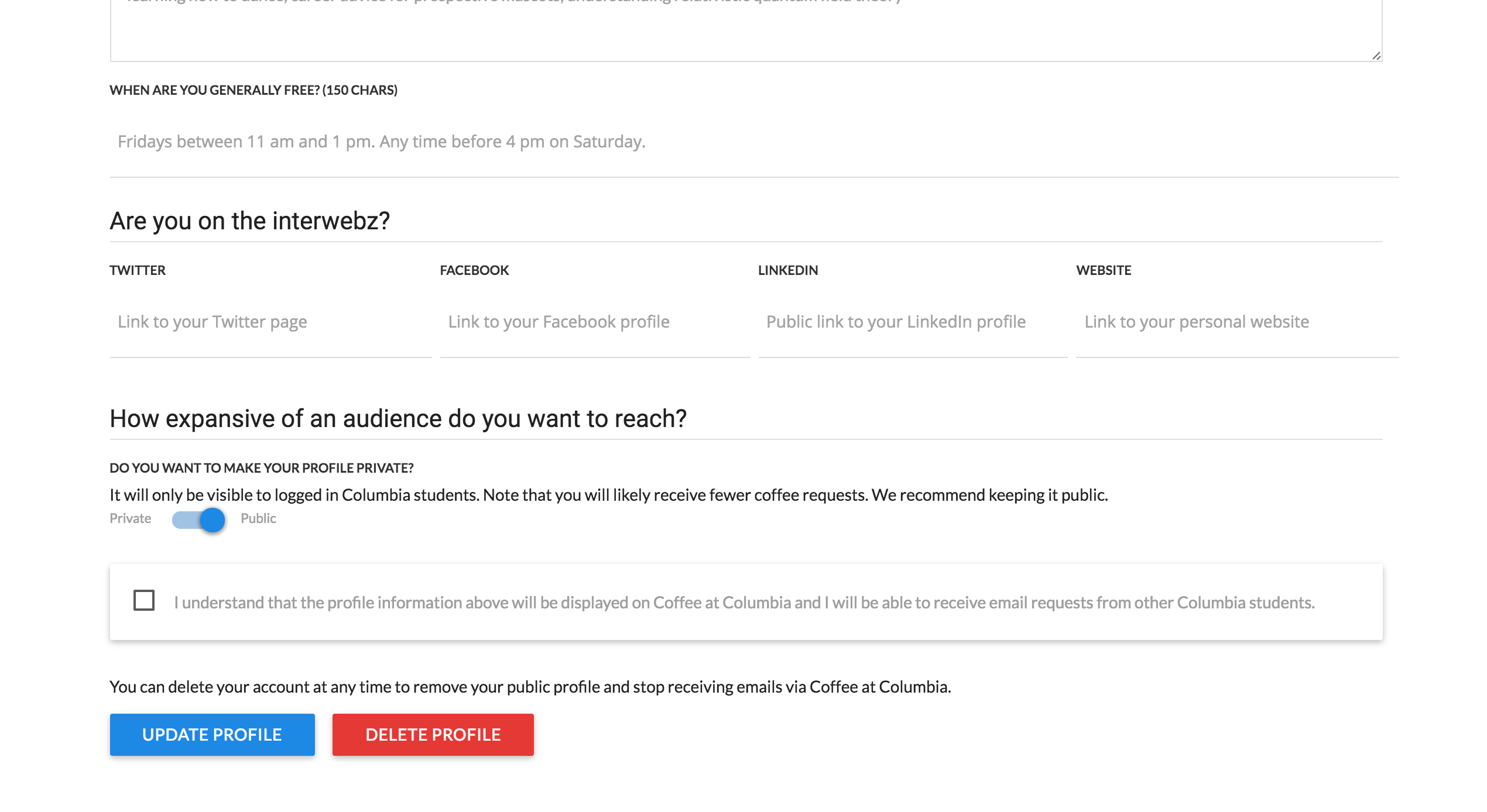 Coffee at Columbia gallery image