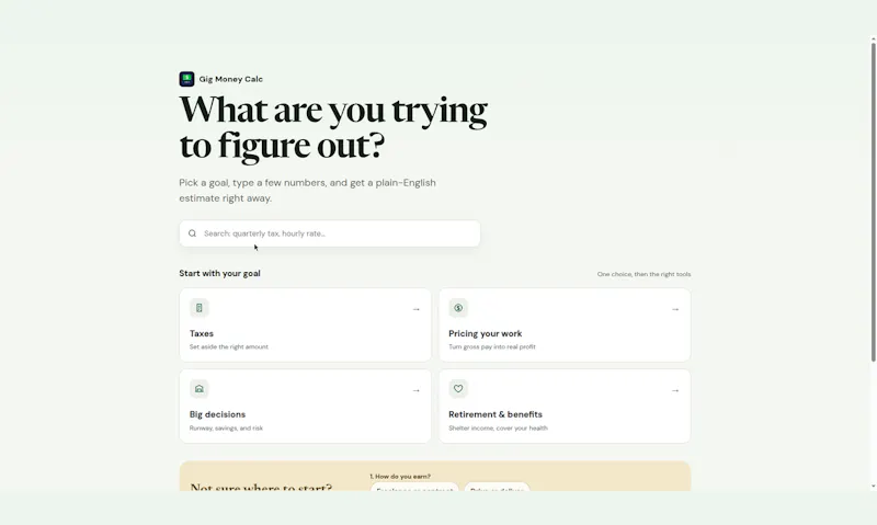 GigMoneyCalc screenshot 2