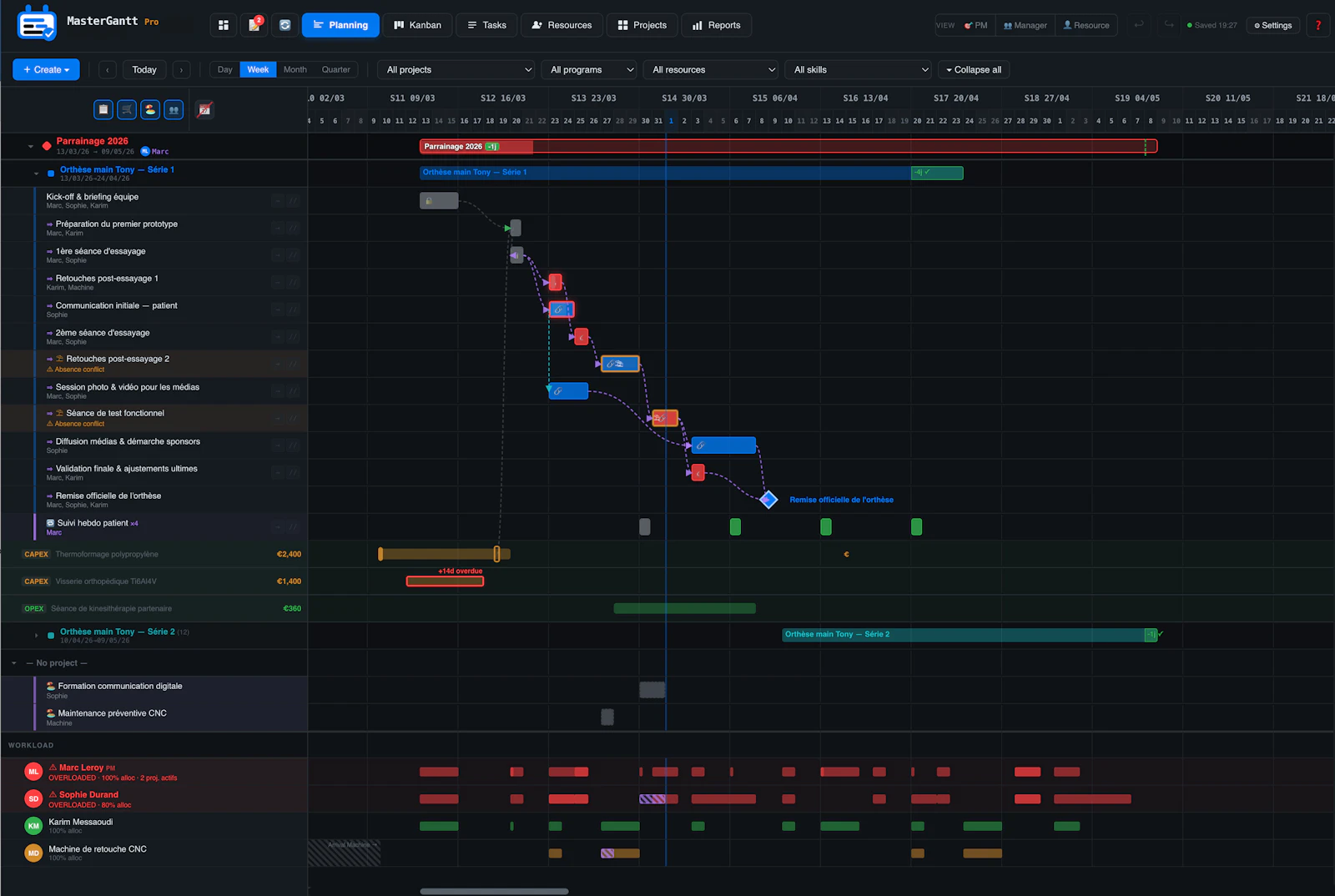 MasterGantt screenshot 1