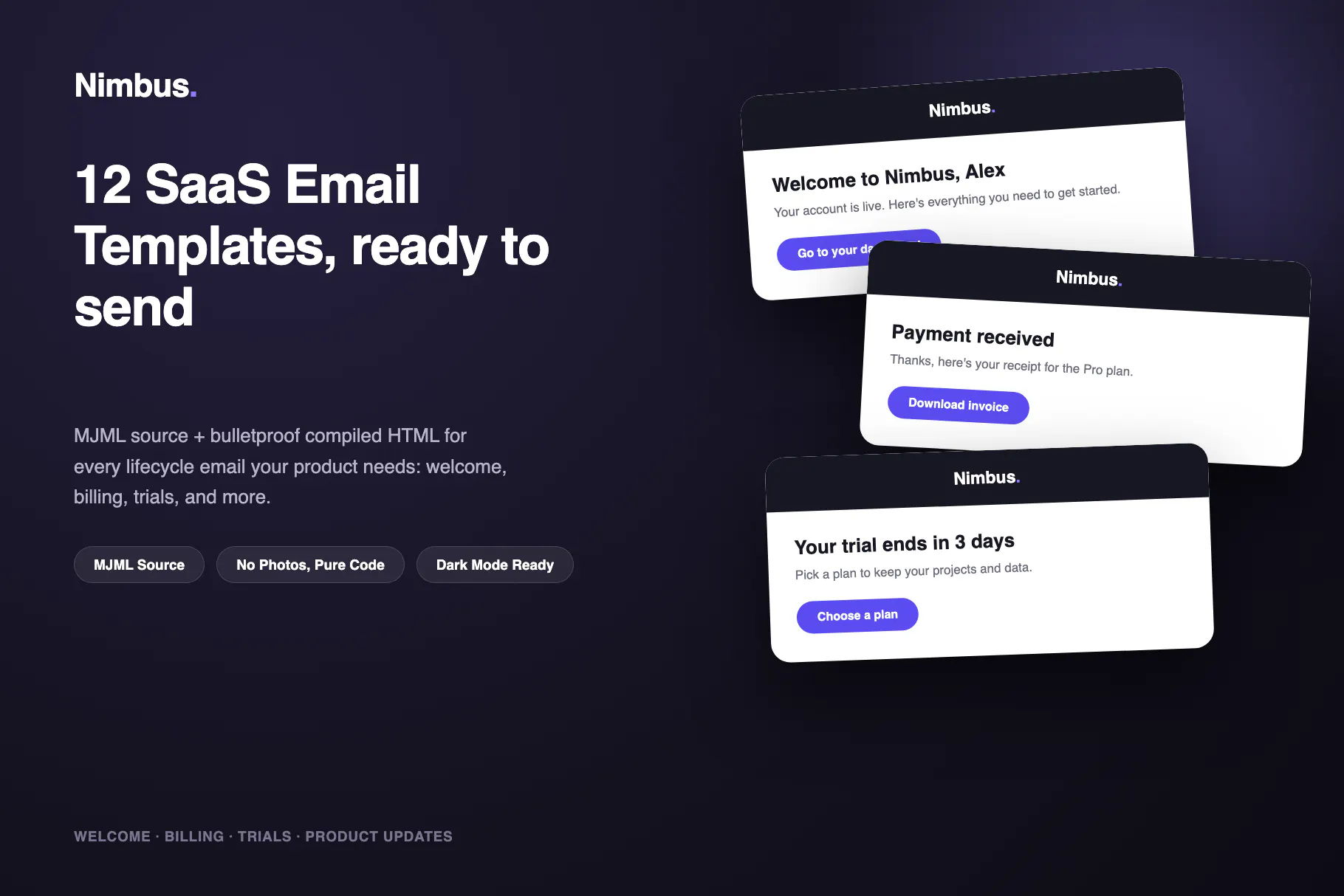 Nimbus: SaaS Email Templates gallery image