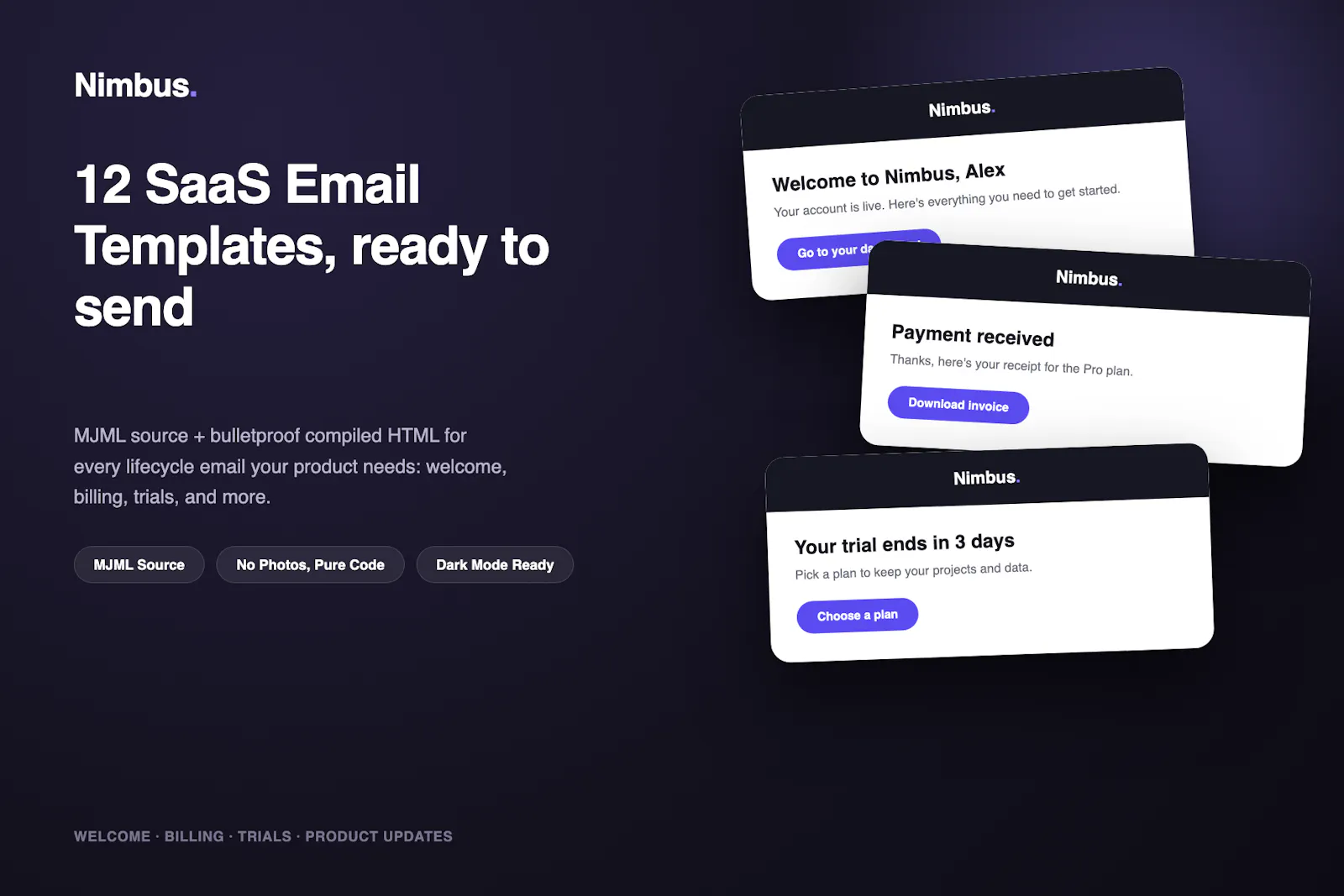 Nimbus: SaaS Email Templates screenshot 1