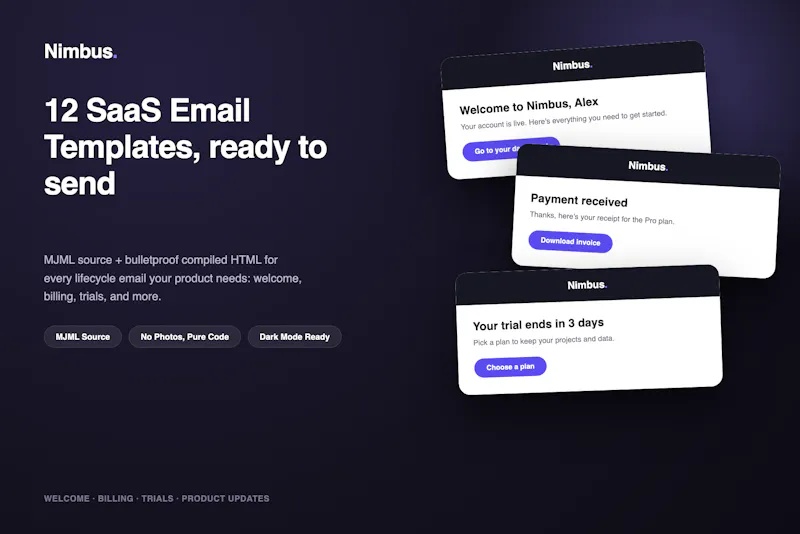 Nimbus: SaaS Email Templates screenshot 1