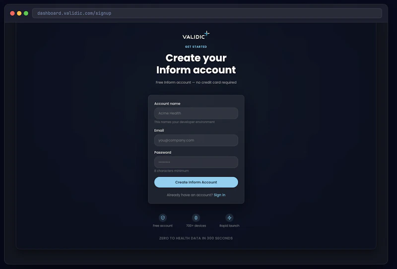 Inform Developer Dashboard & Self-Signup screenshot 5