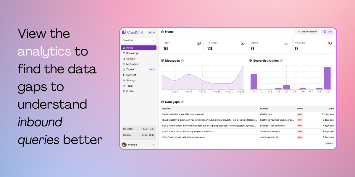 CrawlChat - AI Chatbot for your documentation and support media 7