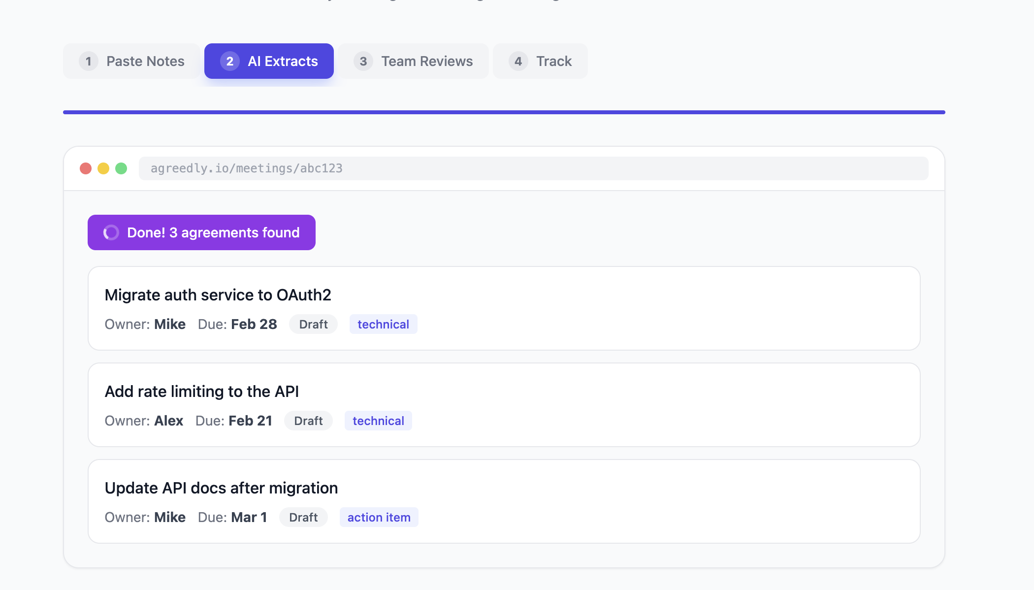 Agreedly - Main product screenshot demonstrating key features and user interface