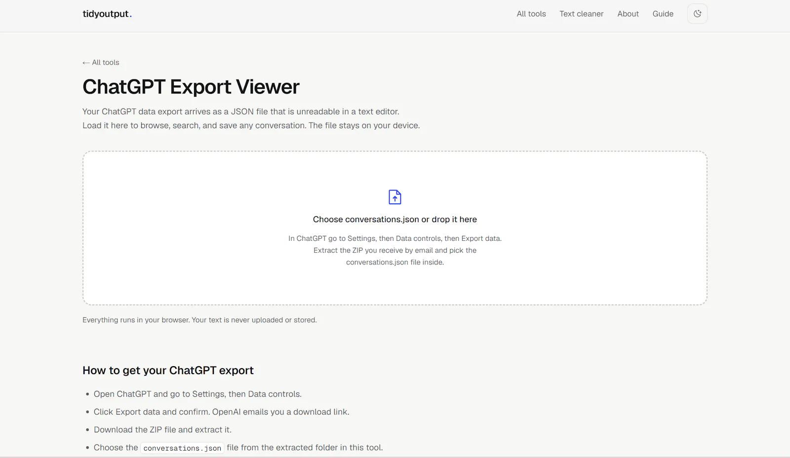 TidyOutput screenshot 1