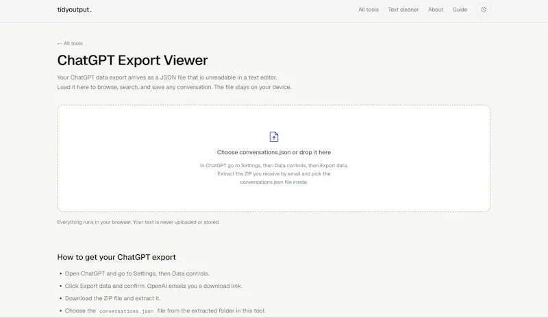 TidyOutput screenshot 1