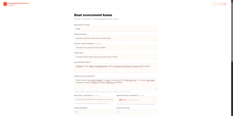 Assessment Generator by Ranca screenshot 2