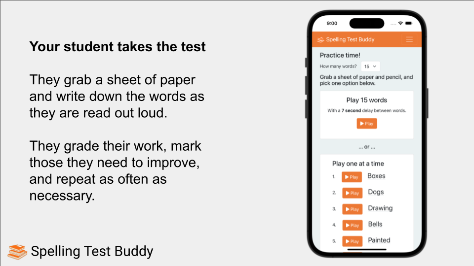وسائط SpellingTestbuddy - طريقة أفضل لممارسة اختبارات الإملاء 5