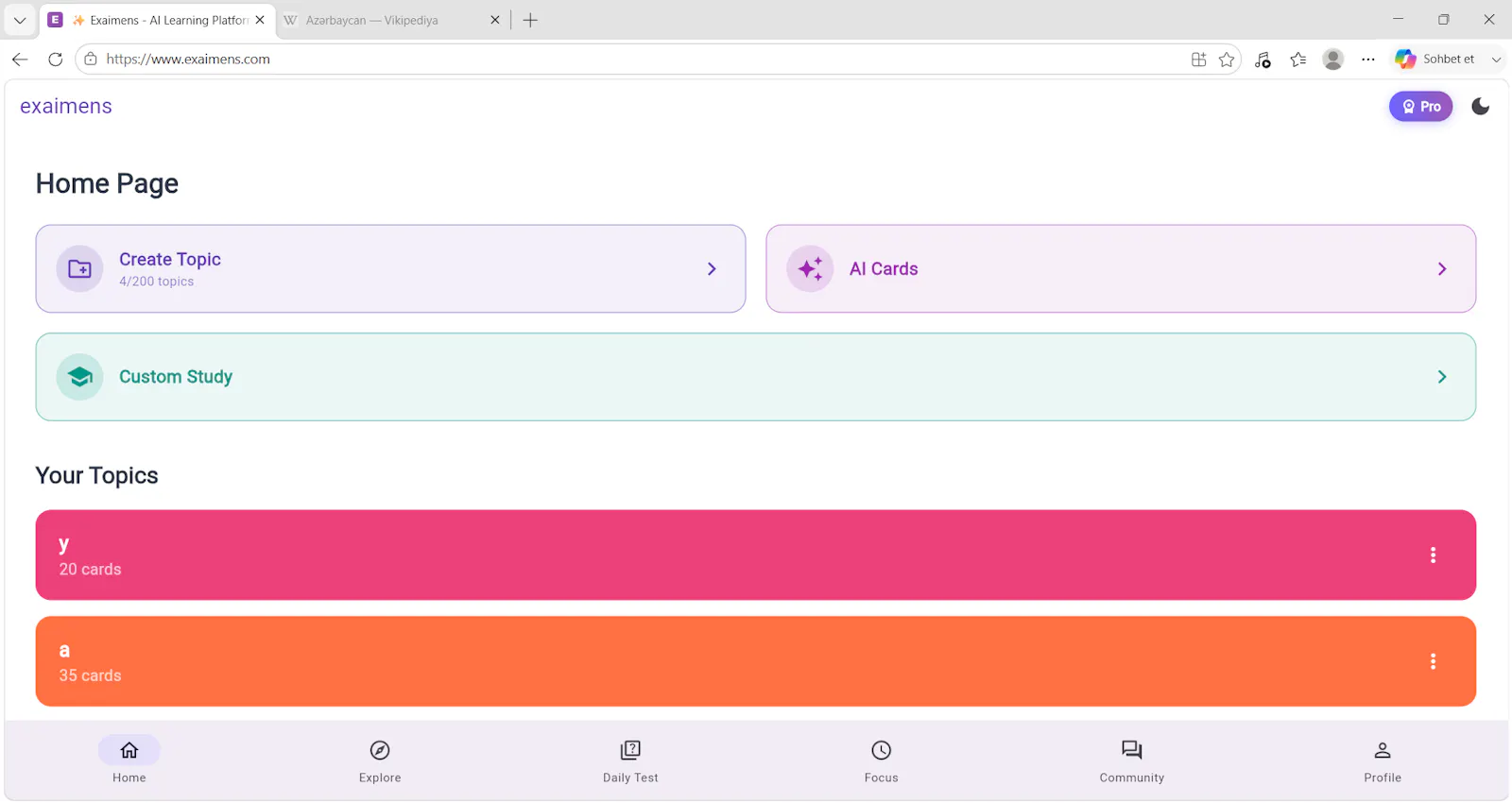 Exaimens screenshot 2