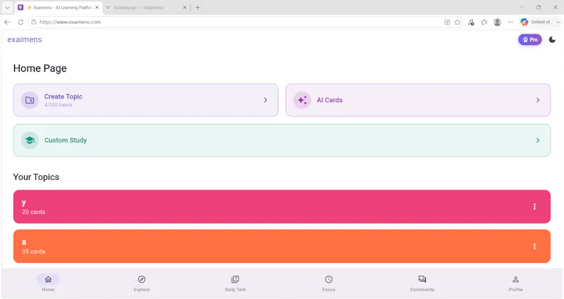 Exaimens screenshot 2