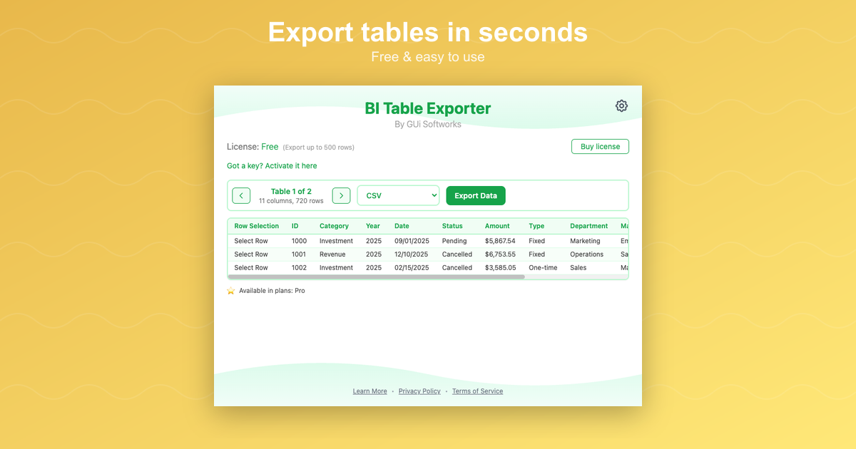 BI Table Exporter gallery image