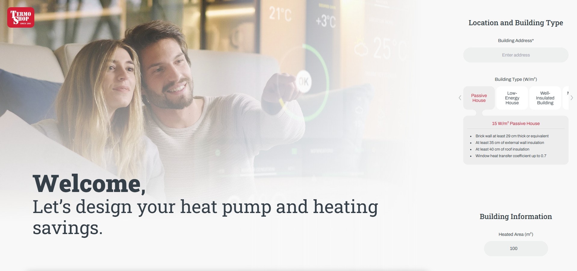 Mídia 1 de Configurador da bomba de calor - Obtenha sua cotação de bomba de calor e estimar sua economia de energia.