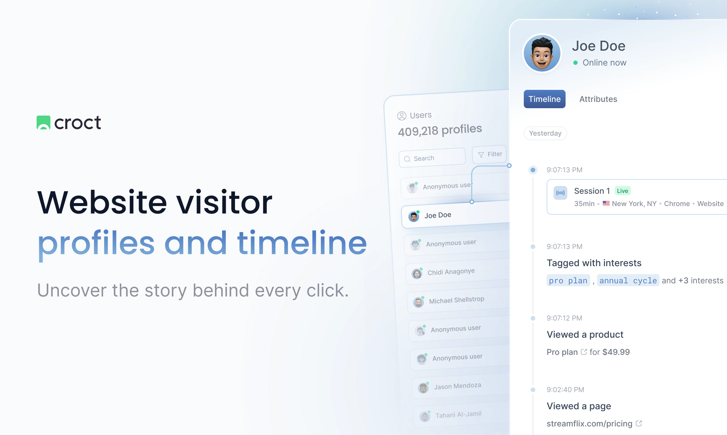 Visitor Profiles and Timeline by Croct screenshot 1