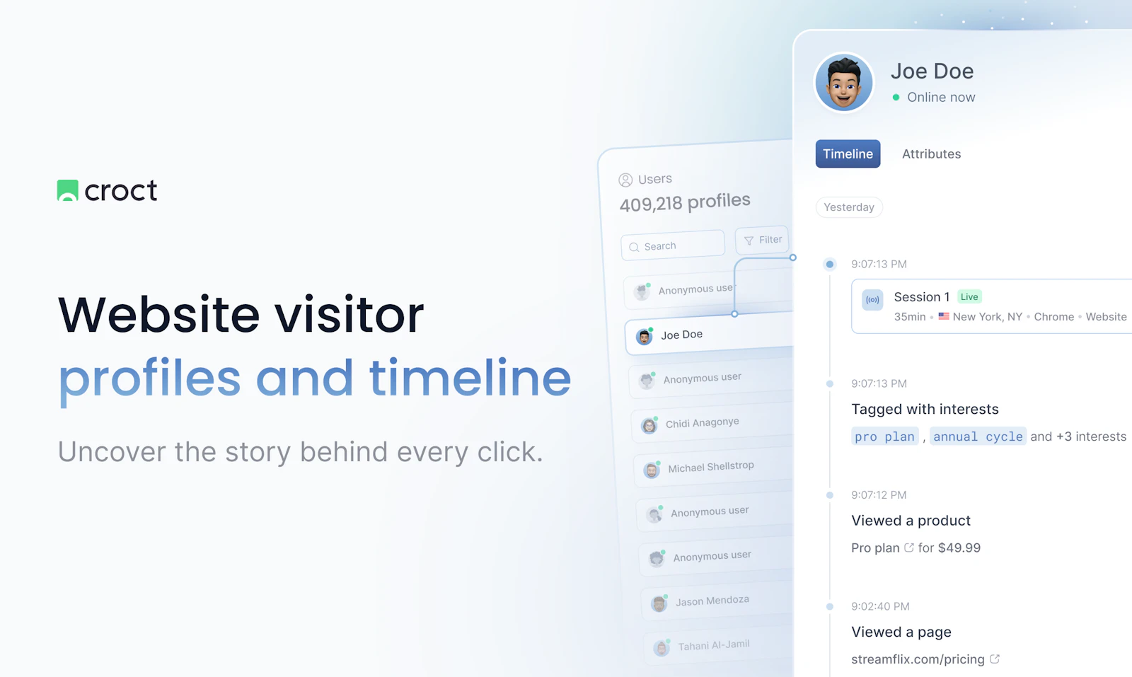 Visitor profiles and timeline by Croct screenshot 2