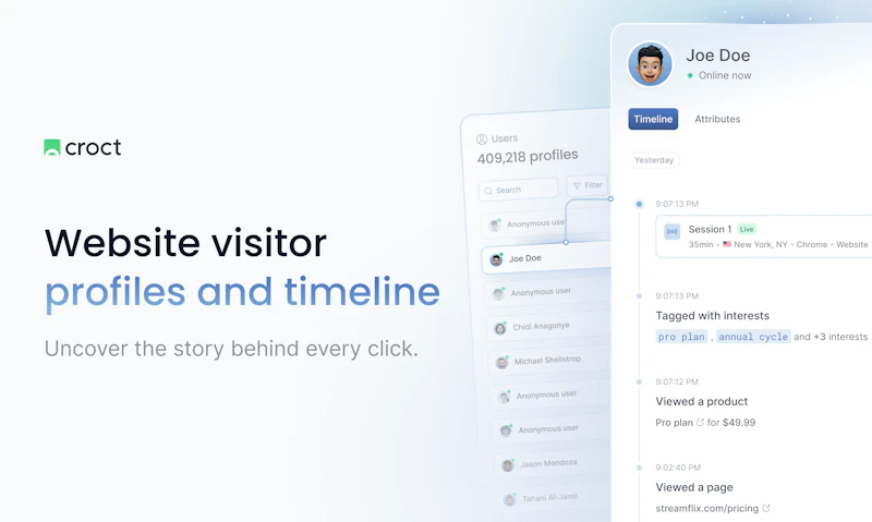 Visitor profiles and timeline by Croct screenshot 1