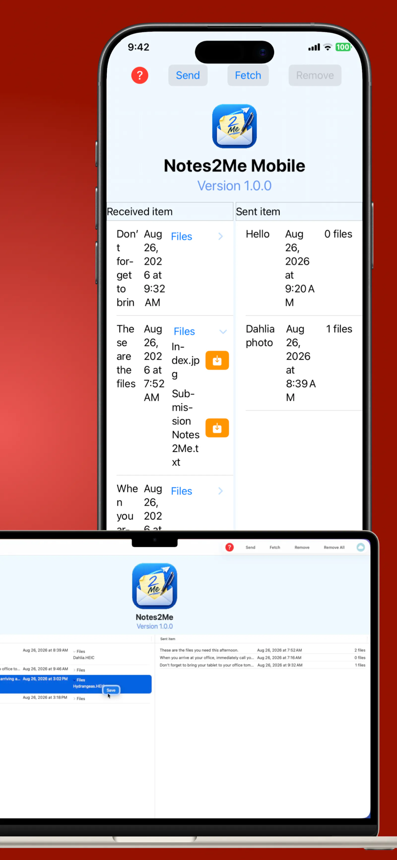 Notes2Me Mobile screenshot 2