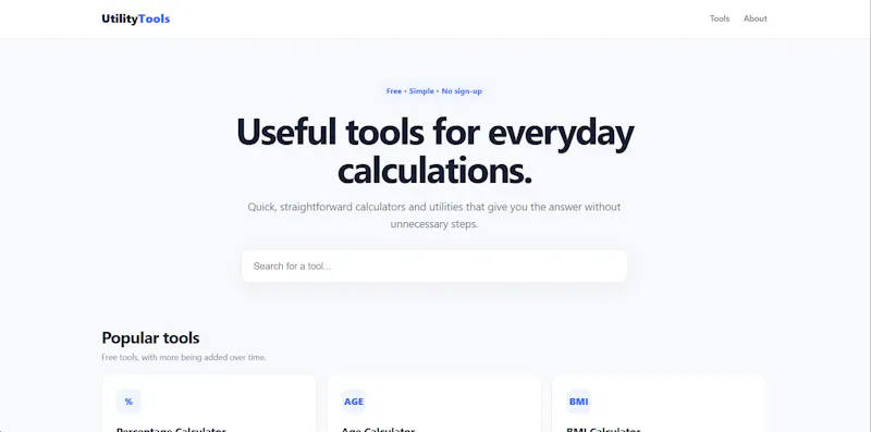 Utility Tools — Free Online Calculators screenshot 1