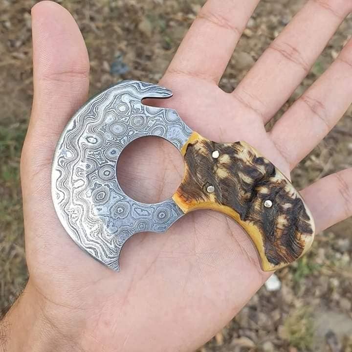 Custom handmade Damascus Skinning knife