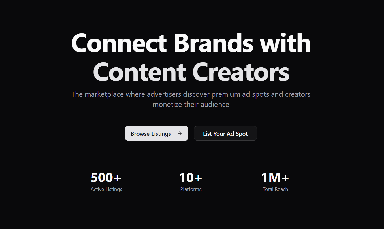 Adlyst - Main screenshot showing features and interface