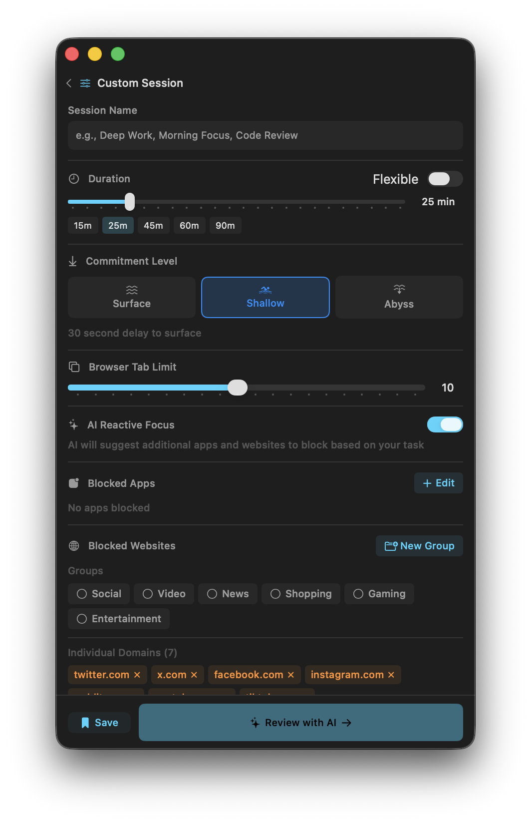 Envelop Focus - Screenshot 4 showing product features and functionality