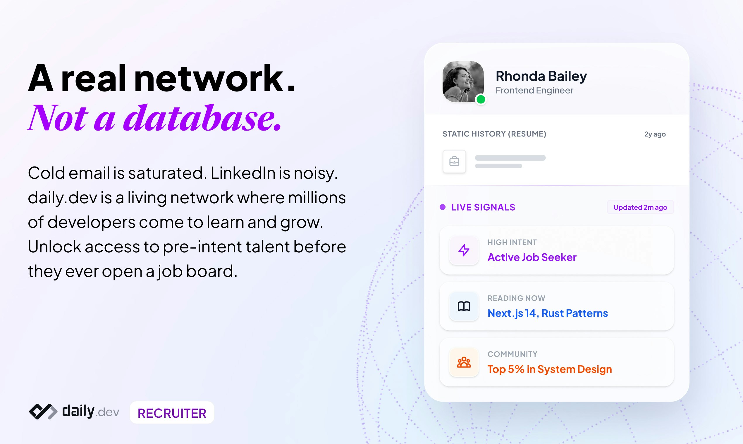 daily.dev Recruiter - Screenshot 2 showing product features and functionality