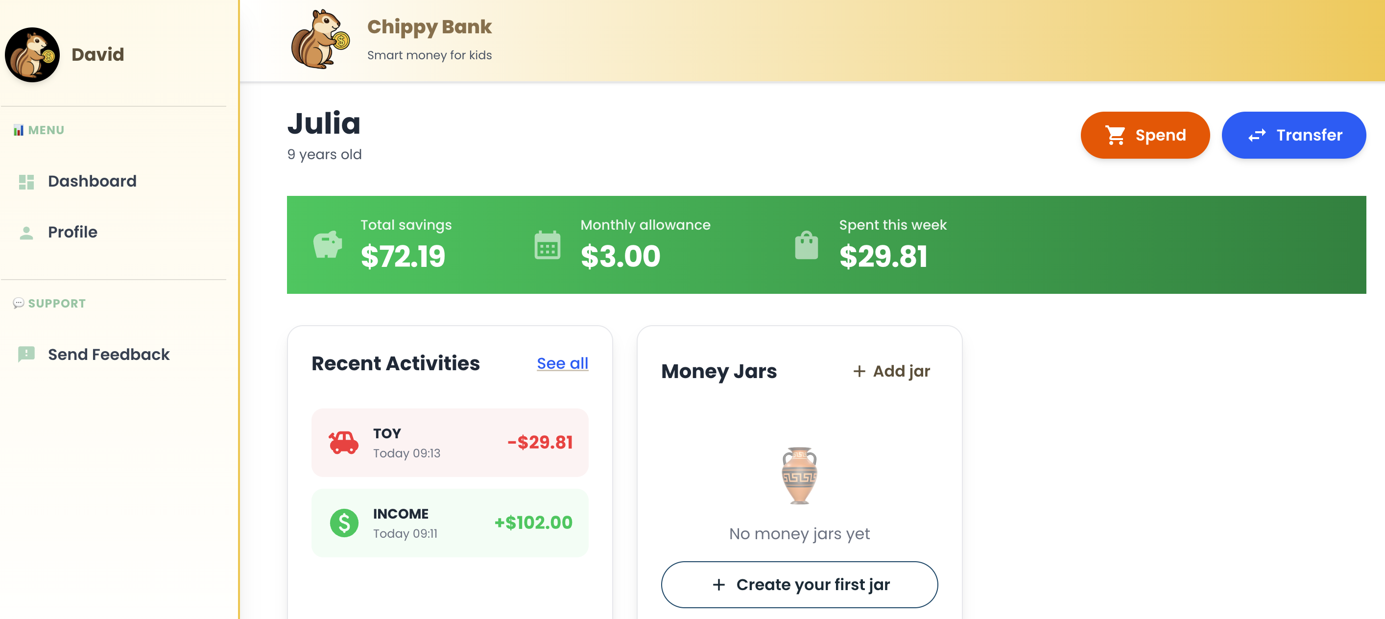 parent-controlled banking app for kids gallery image