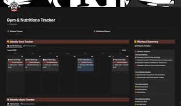 Notion Gym and Nutrition Tracker gallery image