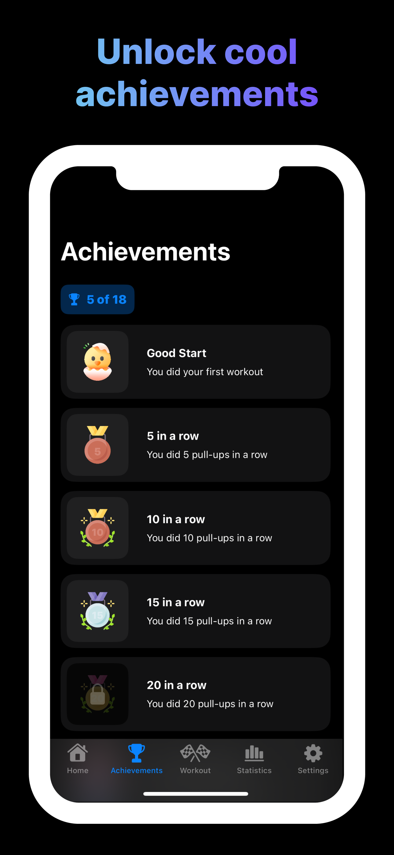 Pullups 20 - 20 Pull-Ups Challenge iOS uygulaması medya 4