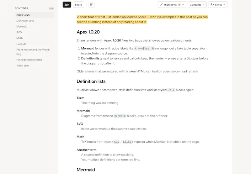 Marked Share screenshot 1