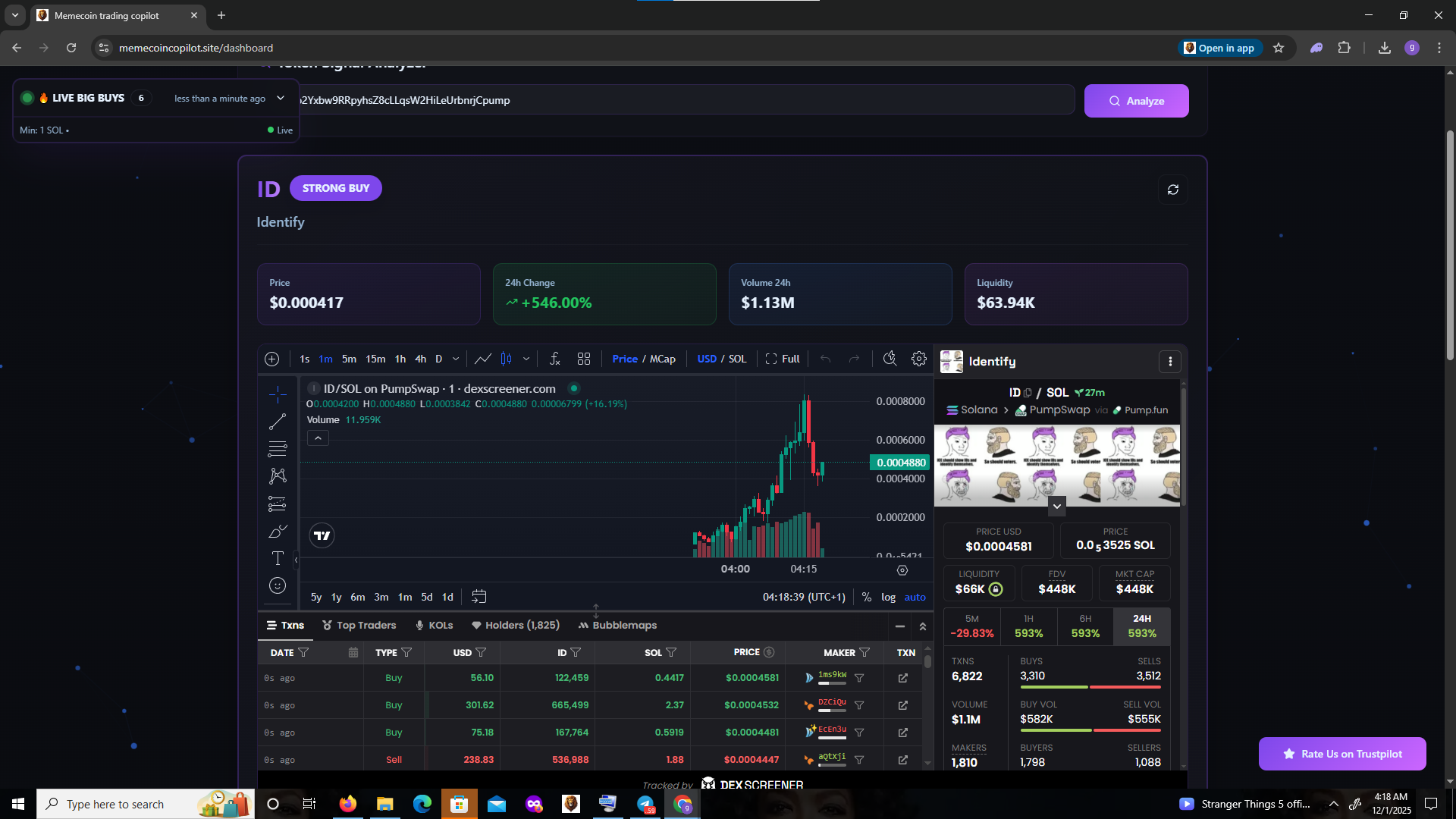 memecoincopilot - Main product screenshot demonstrating key features and user interface