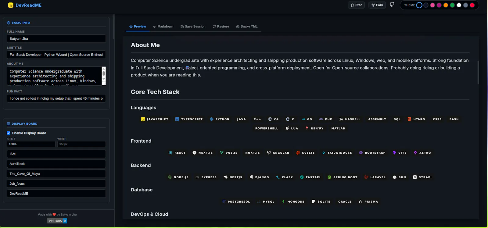 DevReadME screenshot 1