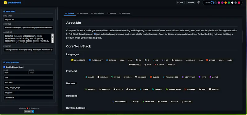 DevReadME screenshot 1