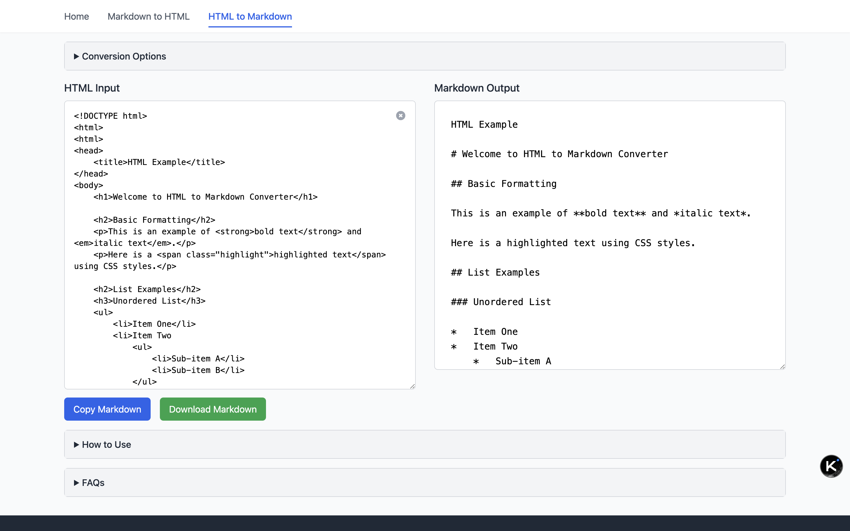 Media MD-TOOL - Tukar Markdown ↔ HTML dengan serta -merta, dalam talian dan percuma 3