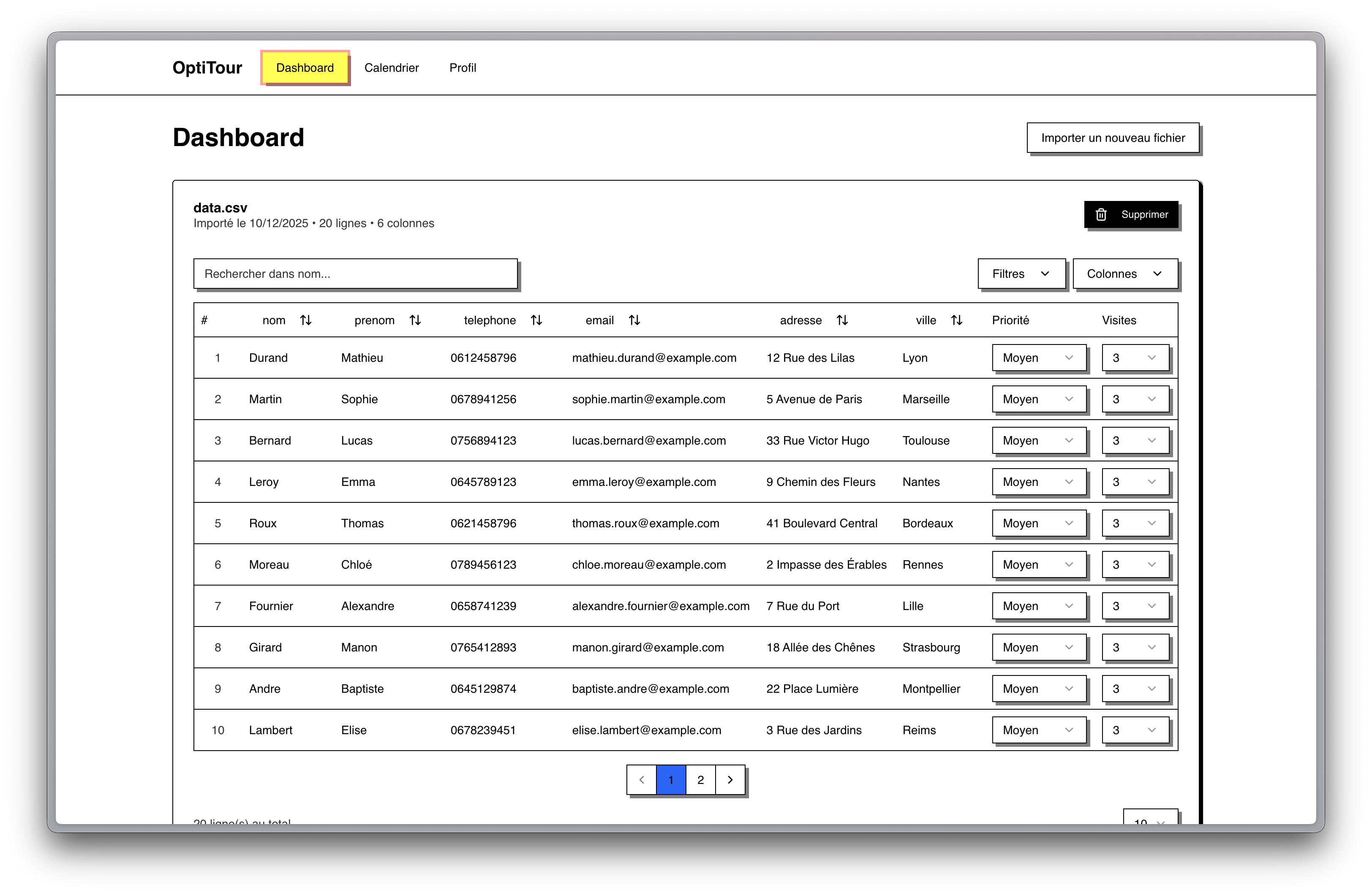 OptiTour - Screenshot 2 showing product features and functionality
