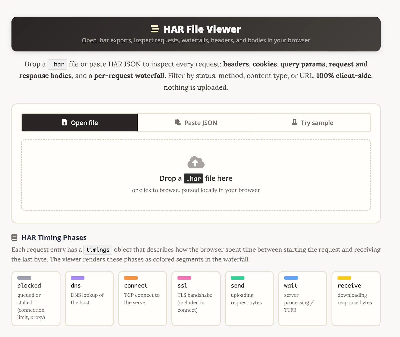 HAR File Viewer screenshot 1
