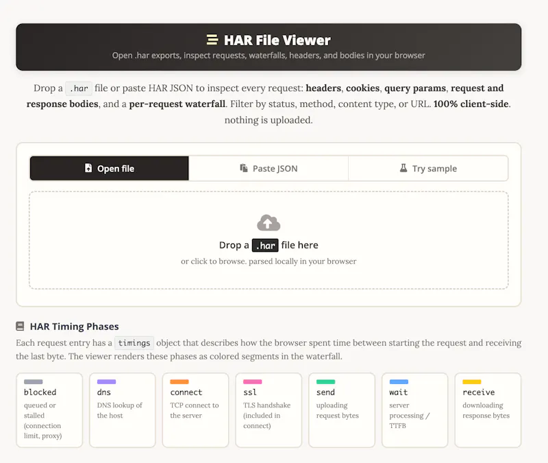 HAR File Viewer screenshot 1
