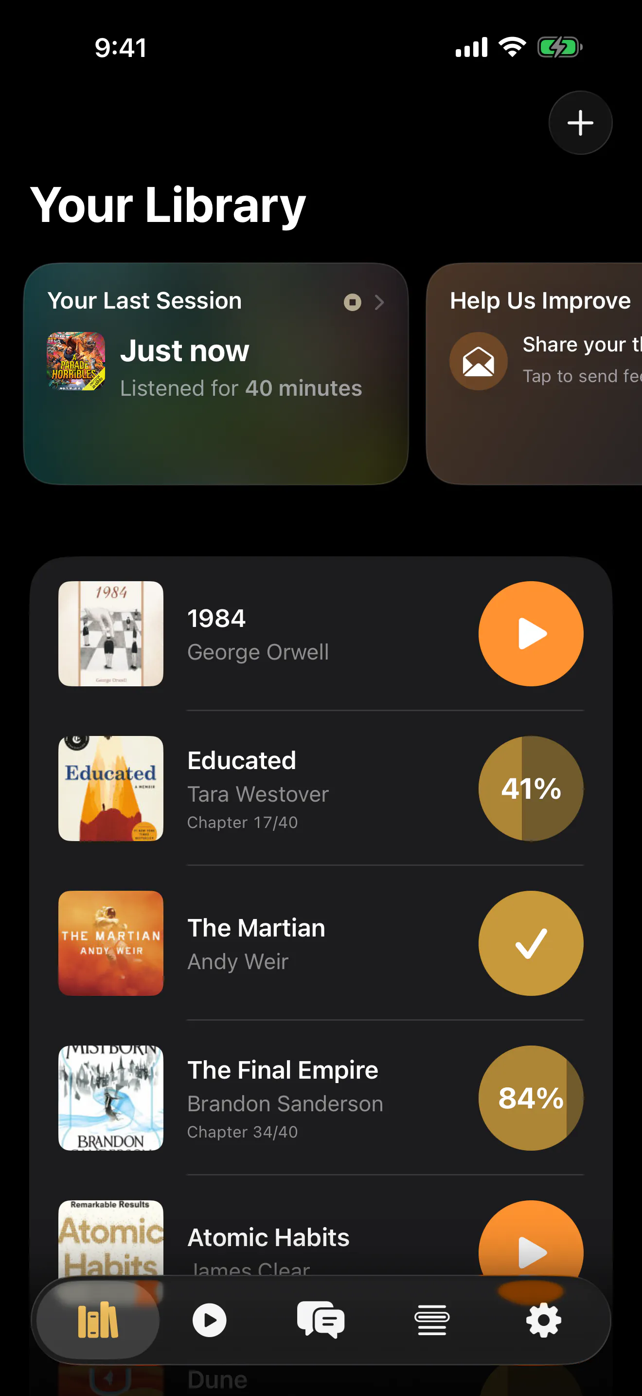 Bloox - an on-device-AI audiobook player gallery image