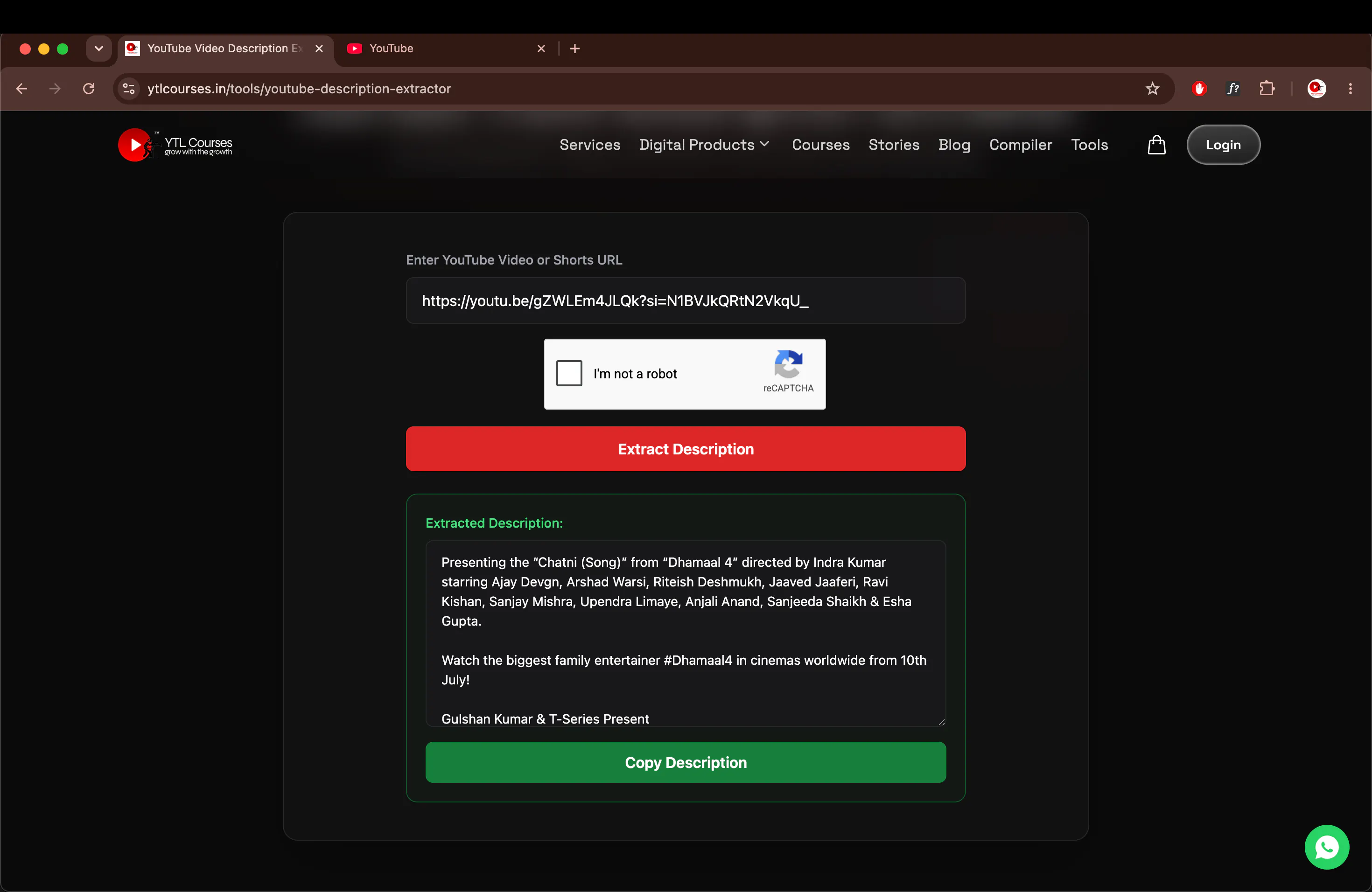 YouTube Description Extractor PRO gallery image