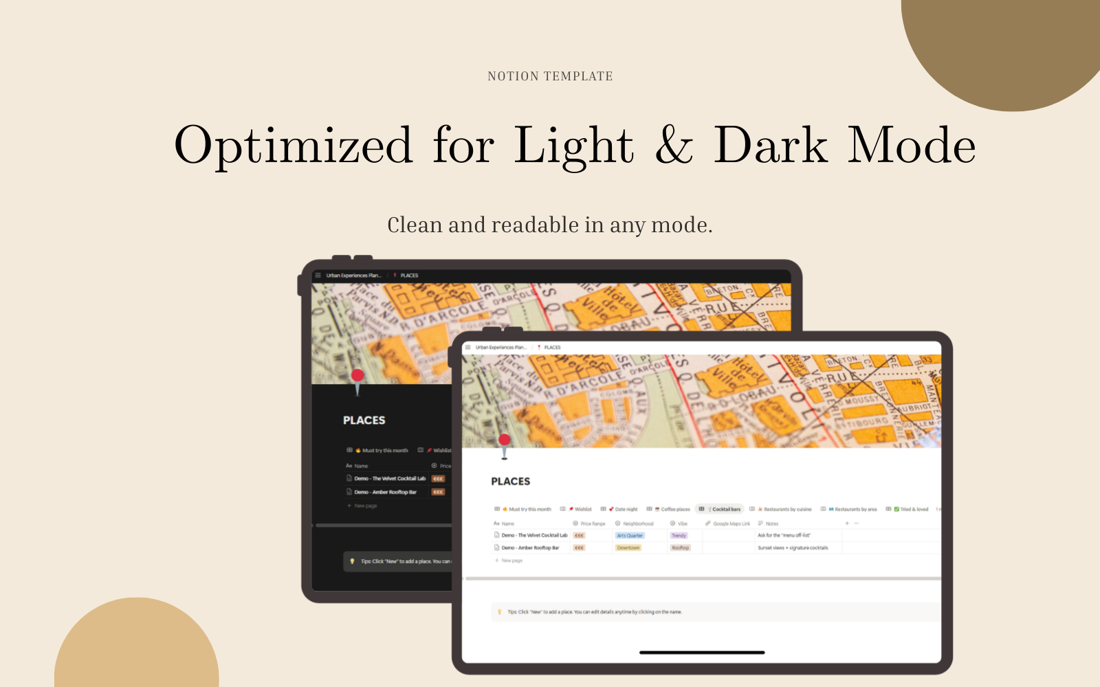 Urban Experiences Planner - Notion gallery image