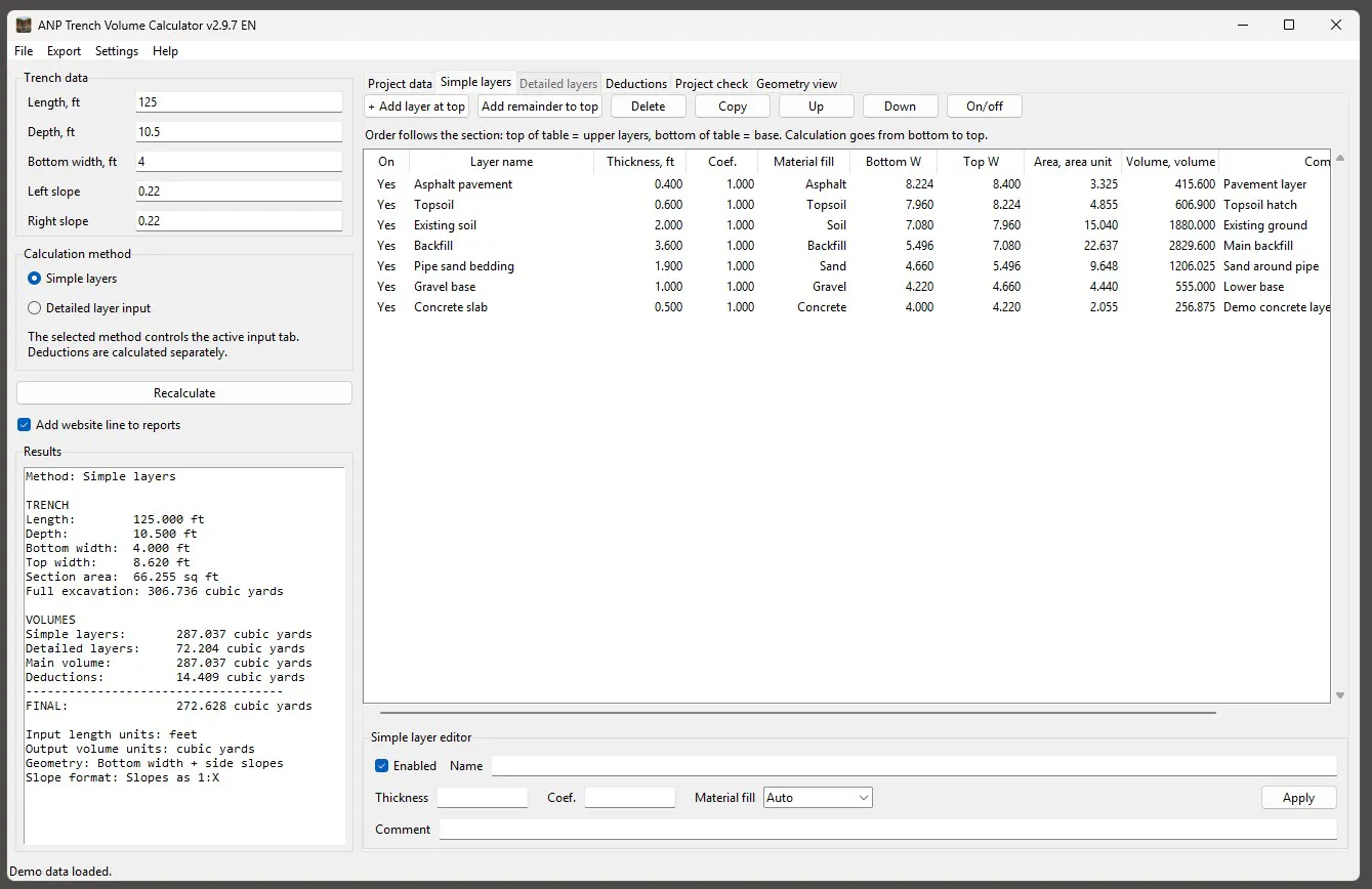 ANP Trench Volume Calculator gallery image