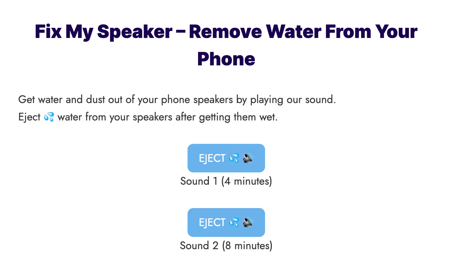 Water Out Of Speaker