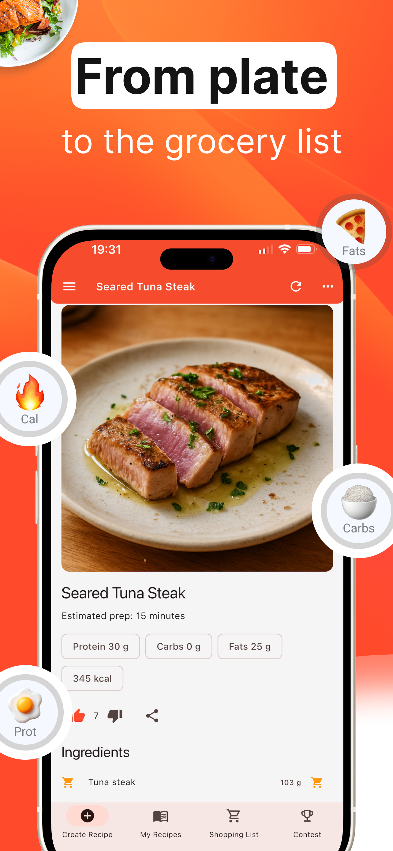 GetYourMacros: Fitness Recipes & Diary - Screenshot 2 showing product features and functionality