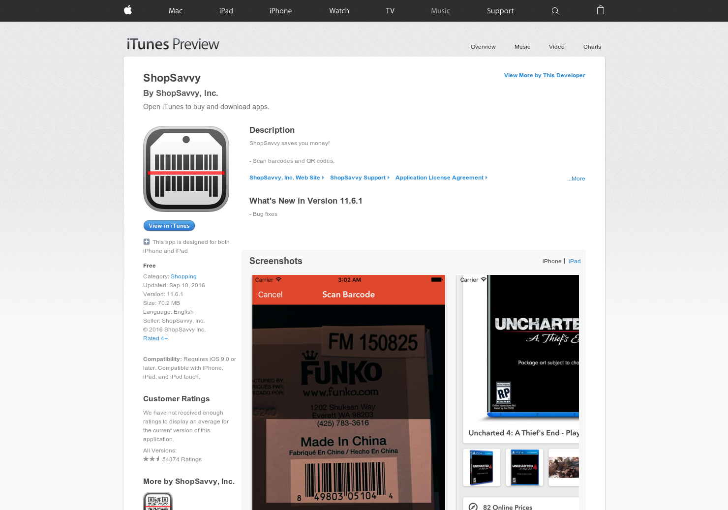 ShopSavvy for Apple Watch